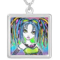 "Luxie" Rainbow Cyber Goth Hula Hoop Fae Necklace necklaces