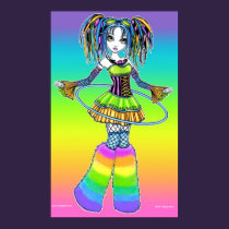 "Luxie" Rainbow Cyber Goth Hula Hoop Fae Poster posters
