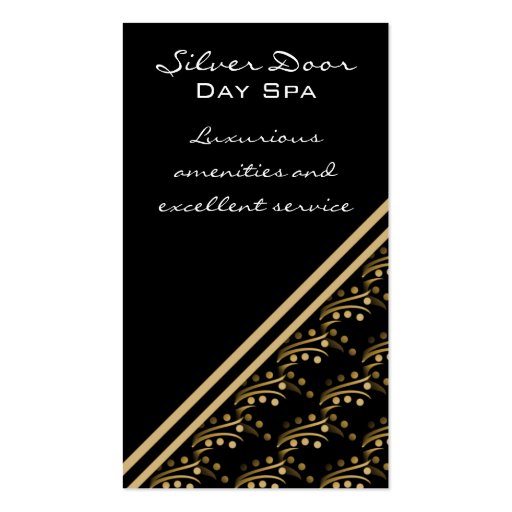 Luxurious Glam Business Card, Golden Beige (front side)