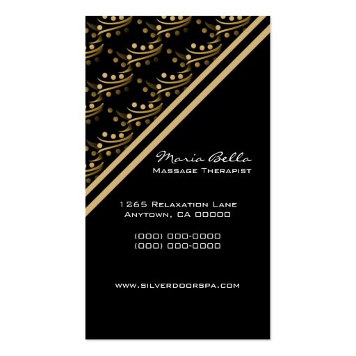 Luxurious Glam Business Card, Golden Beige (back side)