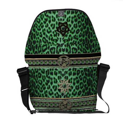 Luxurious Lucky Leopard in Celtic Kelly Green Bag Commuter Bag