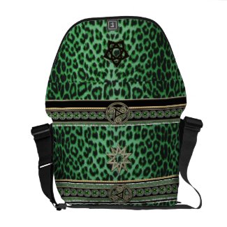 Luxurious Lucky Leopard in Celtic Kelly Green Bag