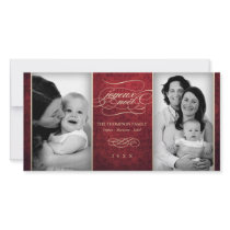 Luxurious red "Joyeux Noël" photo card