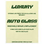 LUXURY, AUTO GLASS, windshield repair & replace... flyers