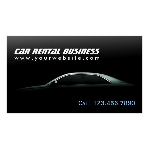 Luxury Auto Outline Car Hire/Rental Business Card (front side)