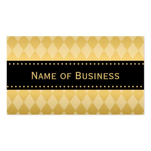 Luxury Black and Gold Argyle Pattern Business Card (front side)