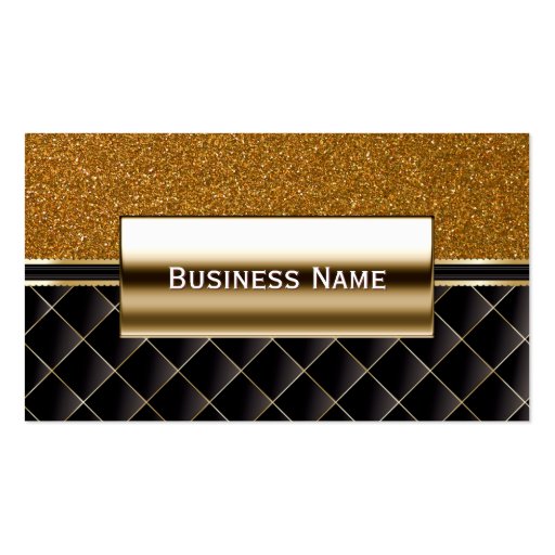 Luxury Black & Gold Glitter Business Card (front side)