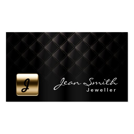 Luxury Black & Gold Jewellery Business Card (front side)
