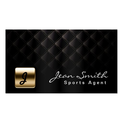 Luxury Black & Gold Sports Agent Business Card