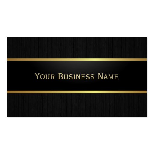 Luxury Black Metal Belt Dark Wood Business Card (front side)