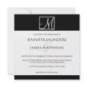 Luxury Black Monogram Initial Wedding Invitation invitation