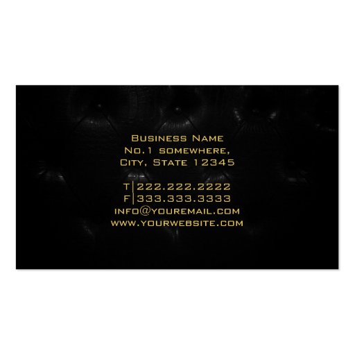 Luxury Black Quilted Leather Lawyer Business Card (back side)