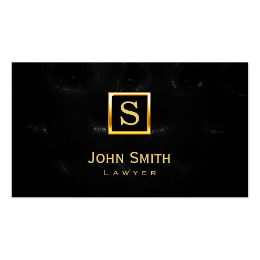 Luxury Black Quilted Leather Lawyer Business Card