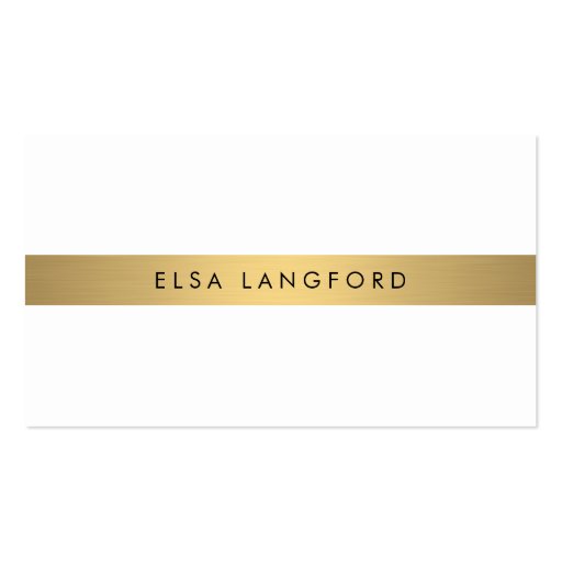 Luxury Boutique Gold Bar on White Business Card Template (front side)