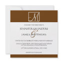 Luxury Brown Monogram Initial Wedding Invitation invitation
