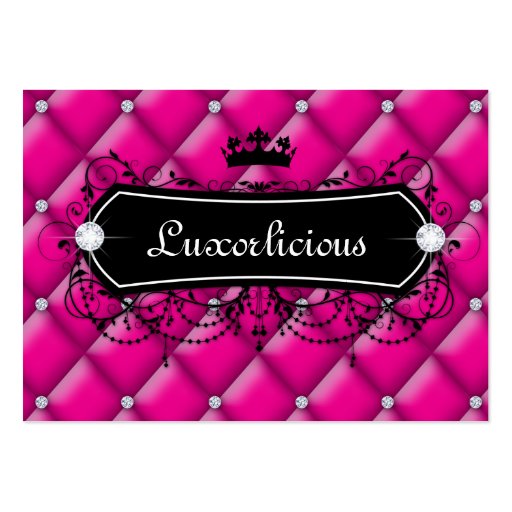 Luxury Business Card Salon Fashion Crown Pink (front side)