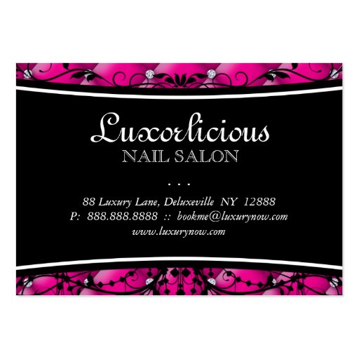 Luxury Business Card Salon Fashion Crown Pink (back side)