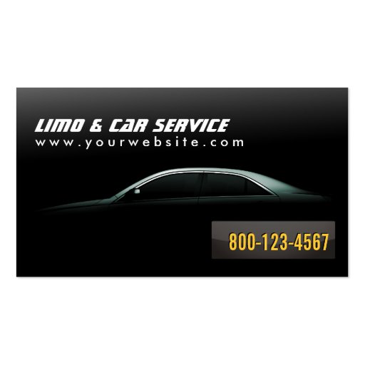 Luxury Car Limousine & Car Service Business Card (front side)