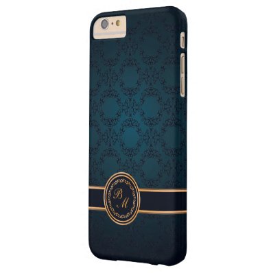 Luxury Damask Vintage Initials Barely There iPhone 6 Plus Case