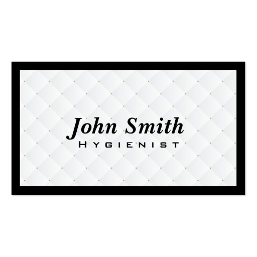 Luxury Diamond Quilt Hygienist Business Card (front side)