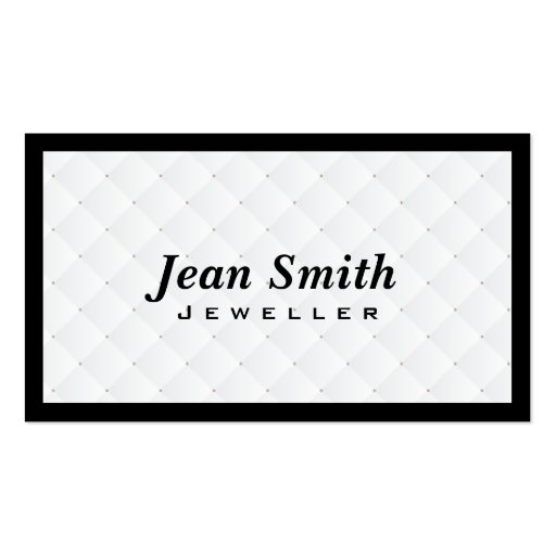 Luxury Diamond Quilt Jewellery Business Card (front side)
