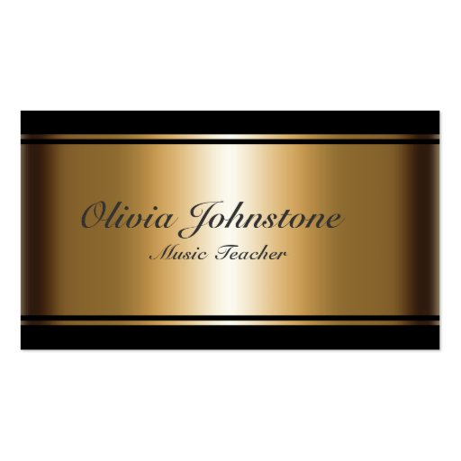 Luxury effect gold and black musical business card (front side)