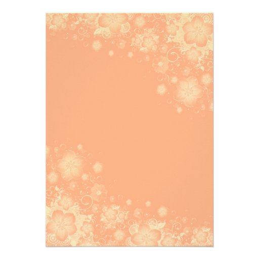 Luxury Elegant Coral Flowers Swirls Shower Invite