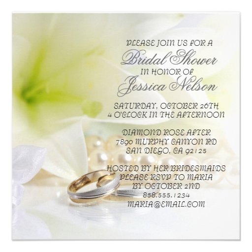 Luxury Elegant Floral Wedding Ring Shower Invite
