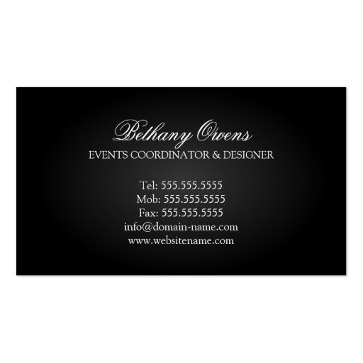 Luxury Event Planner Business Cards (back side)