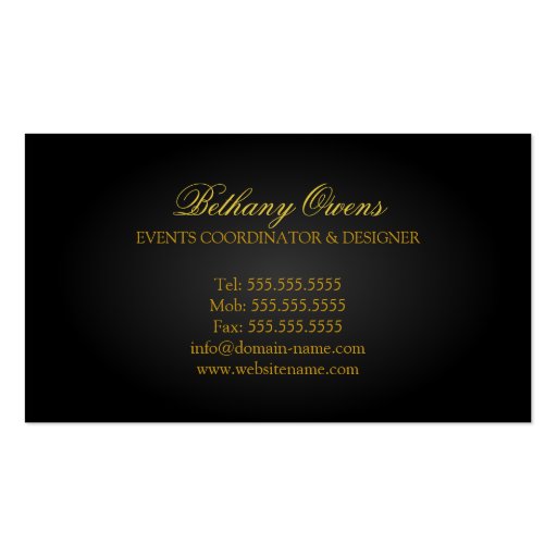 Luxury Event Planner Business Cards (back side)