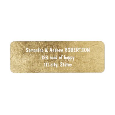 Luxury faux gold leaf wedding label