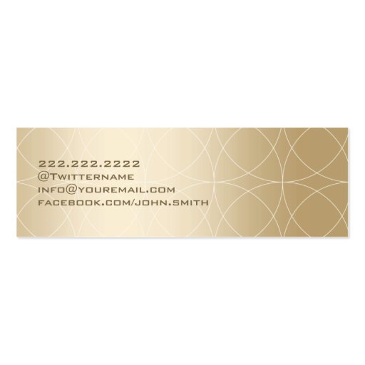 Luxury Geo Circles Gold Mini Business Card (back side)