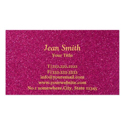 Luxury Glitter Pink Gold Monogram Business Card (back side)