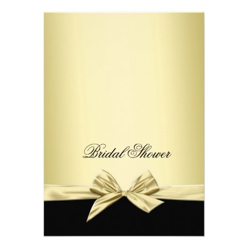Luxury Gold and Black Ribbon Bridal Invite
