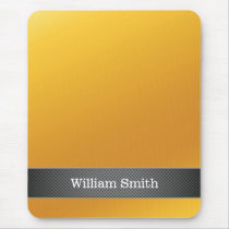men&#39;s, carbon, gold, business, monogram, metallic, customize, classy, professional, custom, guys, personalized, name, trendy, luxury, custom name, mousepad, Mouse pad with custom graphic design