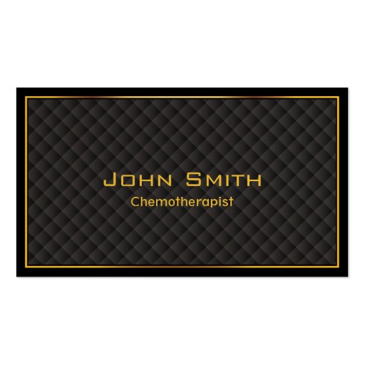 Luxury Gold Border Chemotherapist Business Card (front side)