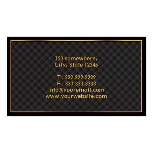 Luxury Gold Border Chemotherapist Business Card (back side)