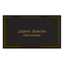 Luxury Gold Border Debt Counselor Business Card