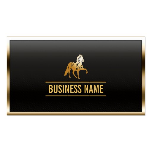 Luxury Gold Border Horse Business Card (front side)