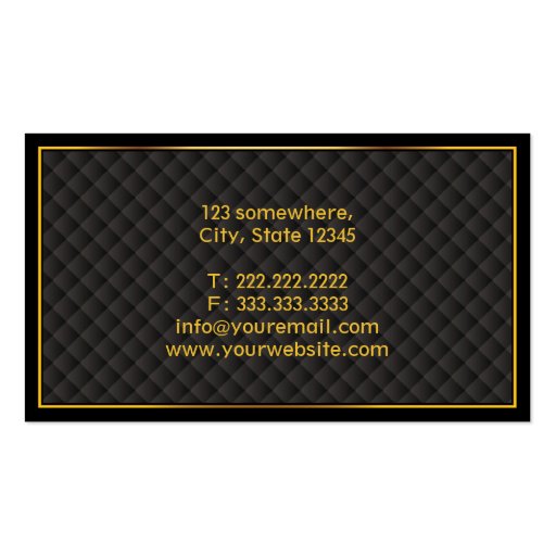 Luxury Gold Border Plastic Surgeon Business Card (back side)