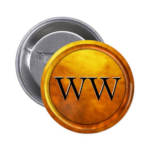Luxury Gold Embossed Monogram Button Zazzle