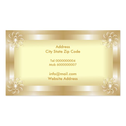 Luxury Gold Frame Business Cards (back side)