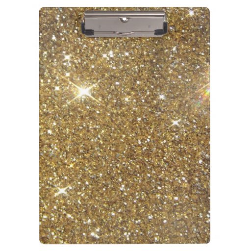 Luxury Gold Glitter Printed Image Clipboard Zazzle