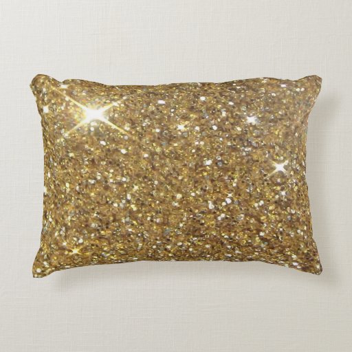 Luxury Gold Glitter - Printed Image Decorative Pillow Zazzle