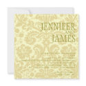 Luxury Green Cream Damask Wedding Invitation invitation