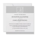 Luxury Grey Monogram Initial Wedding Invitation invitation