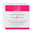 Luxury Hot Pink Monogram Wedding Invitation invitation