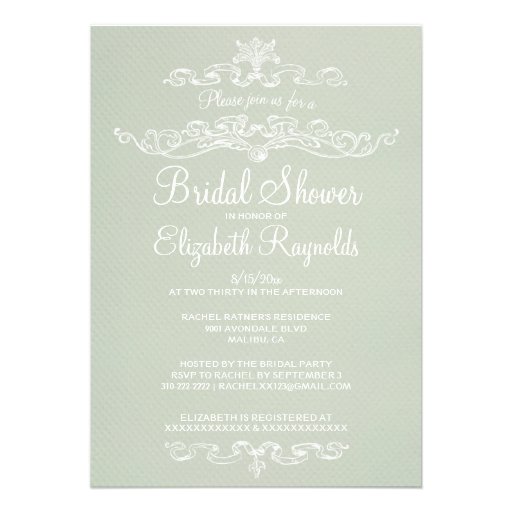 Luxury Ivory Bridal Shower Invitations