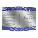 Luxury Jewelry Binder Zebra Sparkle Blue Silver binder