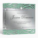 Luxury Jewelry Binder Zebra Sparkle Mint Silver